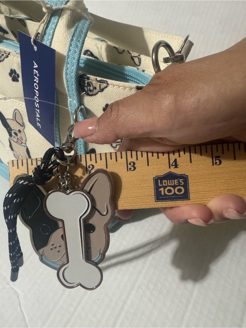 AEROPOSTALE Aero French bulldog canvas tote  BNWT - Picture 10 of 11